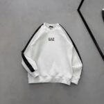 EA7 Kol Baskı Detaylı 3 İplik Sweatshirt – Beyaz