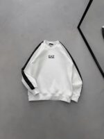 EA7 Kol Baskı Detaylı 3 İplik Sweatshirt – Beyaz
