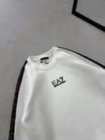EA7 Kol Baskı Detaylı 3 İplik Sweatshirt – Beyaz - Görsel 2
