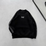 EA7 Kol Baskı Detaylı 3 İplik Sweatshirt – Siyah