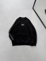 EA7 Kol Baskı Detaylı 3 İplik Sweatshirt – Siyah