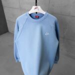 NK Nakış Detaylı Arabiyeli 3 İplik Sweatshirt – Bebe Mavi
