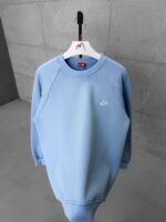 NK Nakış Detaylı Arabiyeli 3 İplik Sweatshirt – Bebe Mavi