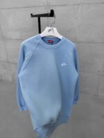NK Nakış Detaylı Arabiyeli 3 İplik Sweatshirt – Bebe Mavi - Görsel 2