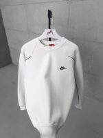 NK Nakış Detaylı Arabiyeli 3 İplik Sweatshirt – Beyaz