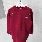 NK Nakış Detaylı Arabiyeli 3 İplik Sweatshirt – Bordo