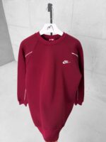 NK Nakış Detaylı Arabiyeli 3 İplik Sweatshirt – Bordo