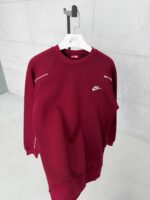NK Nakış Detaylı Arabiyeli 3 İplik Sweatshirt – Bordo - Görsel 4