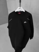 NK Nakış Detaylı Arabiyeli 3 İplik Sweatshirt – Siyah