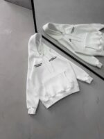 ST Göğüs & Sırt Baskılı Kapüşonlu Sweatshirt – Beyaz - Görsel 4