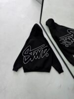 ST Göğüs & Sırt Baskılı Kapüşonlu Sweatshirt – Siyah