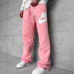 NK Büyük Baskılı 3 İplik Baggy Eşofman - Pembe