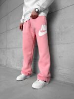 NK Büyük Baskılı 3 İplik Baggy Eşofman - Pembe