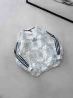 AD Gögüs Baskılı Şerit Detaylı Arabiyeli Yıkamalı 3 İplik Sweatshirt –  Beyaz - Görsel 2