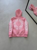 CRTZ Baskılı 3 İplik Kapüşonlu Hırka – Pembe