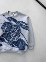 B&B Büyük Göğüs Baskılı 3 İplik Oversize Sweatshirt – Gri - Görsel 2