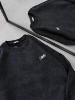 ST Gögüs Nakış Detaylı Arabiyeli Yıkamalı 3 İplik Sweatshirt –  Siyah - Görsel 2
