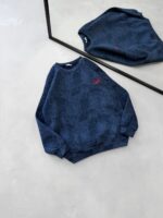 ST Gögüs Nakış Detaylı Arabiyeli Yıkamalı 3 İplik Sweatshirt –  Lacivert - Görsel 3