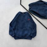 ST Gögüs Nakış Detaylı Arabiyeli Yıkamalı 3 İplik Sweatshirt –  Lacivert