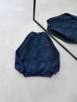 ST Gögüs Nakış Detaylı Arabiyeli Yıkamalı 3 İplik Sweatshirt –  Lacivert