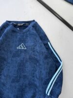 AD Gögüs Baskılı Şerit Detaylı Arabiyeli Yıkamalı 3 İplik Sweatshirt –  Lacivert - Bebe Mavisi - Görsel 2