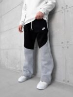 NK Tech Fleece 3 İplik Baggy Eşofman - Gri - Siyah - Görsel 3