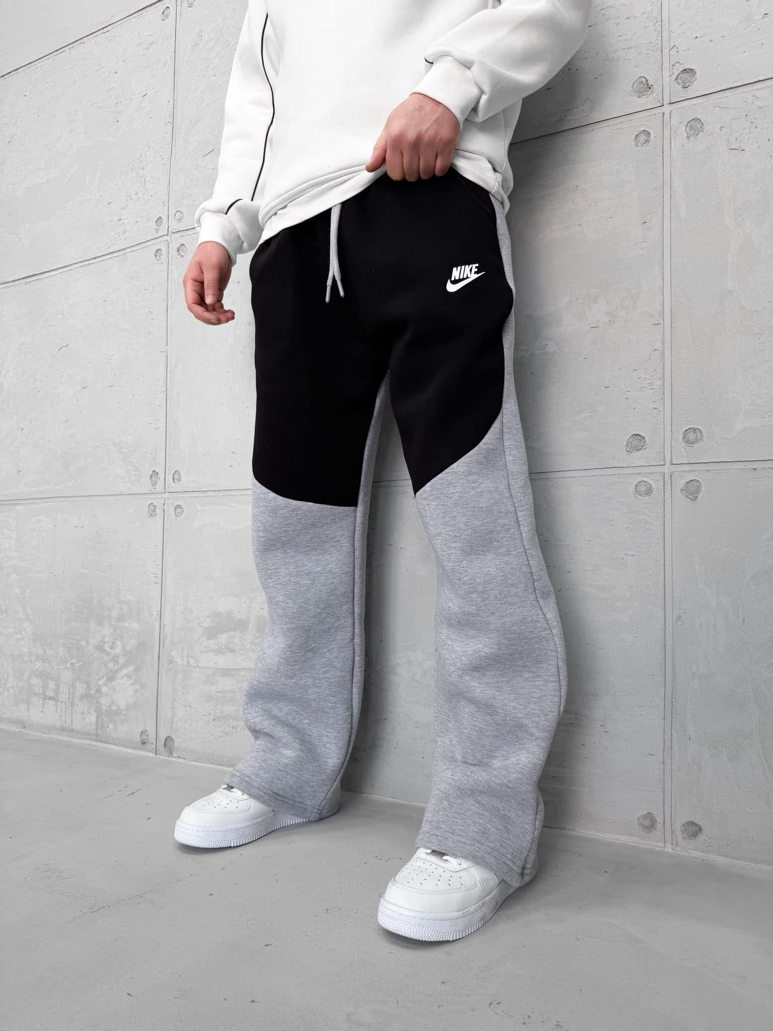 WhatsApp Image 2026-10-10 at 15.31.25 (7) NK Tech Fleece 3 İplik Baggy Eşofman - Gri - Siyah - Görsel 1