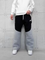 NK Tech Fleece 3 İplik Baggy Eşofman - Gri - Siyah - Görsel 2
