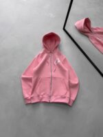 CRTZ Baskılı 3 İplik Kapüşonlu Hırka – Pembe