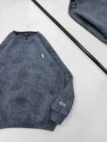 RL Gögüs Nakış Detaylı Yıkamalı 3 İplik Sweatshirt –  Antrasit - Görsel 3