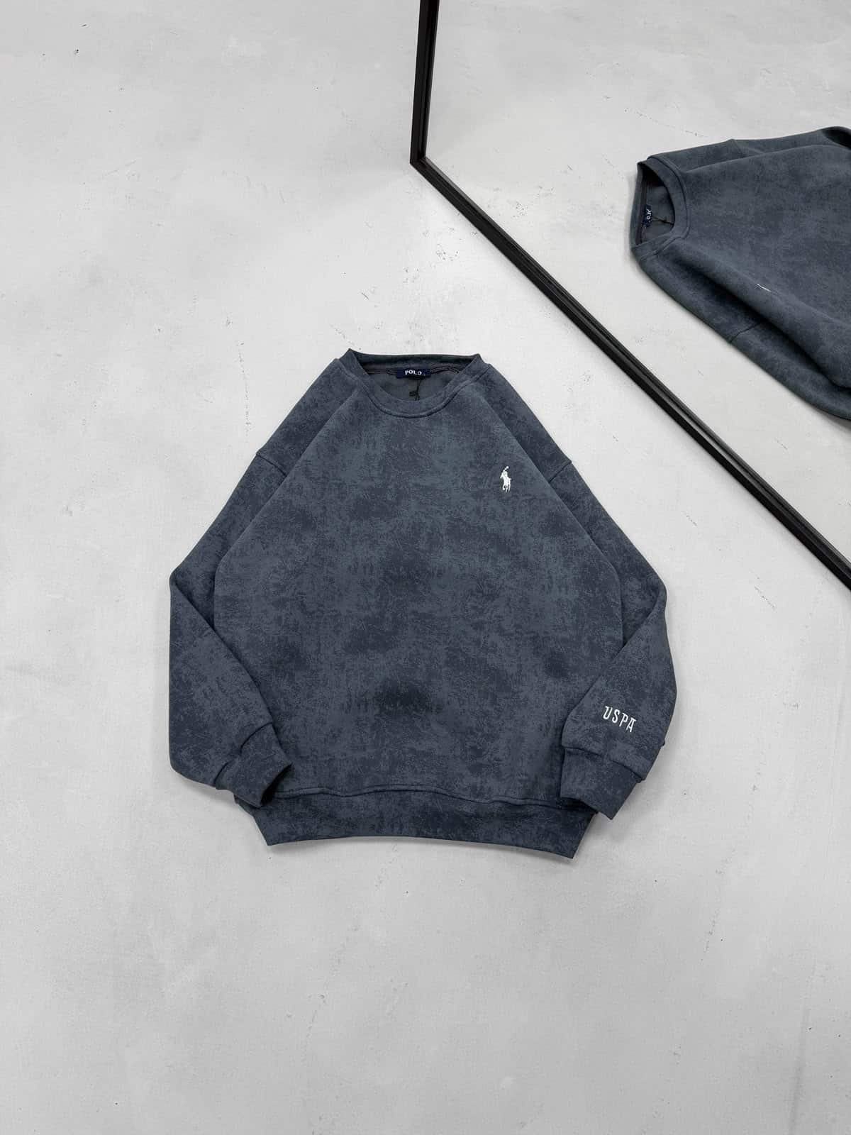 WhatsApp Image 2026-10-15 at 13.57.43 (5) RL Gögüs Nakış Detaylı Yıkamalı 3 İplik Sweatshirt – Antrasit - Görsel 1