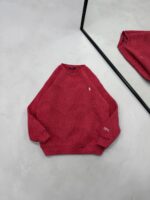 RL Gögüs Nakış Detaylı Yıkamalı 3 İplik Sweatshirt –  Kırmızı