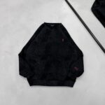 RL Gögüs Nakış Detaylı Yıkamalı 3 İplik Sweatshirt –  Siyah