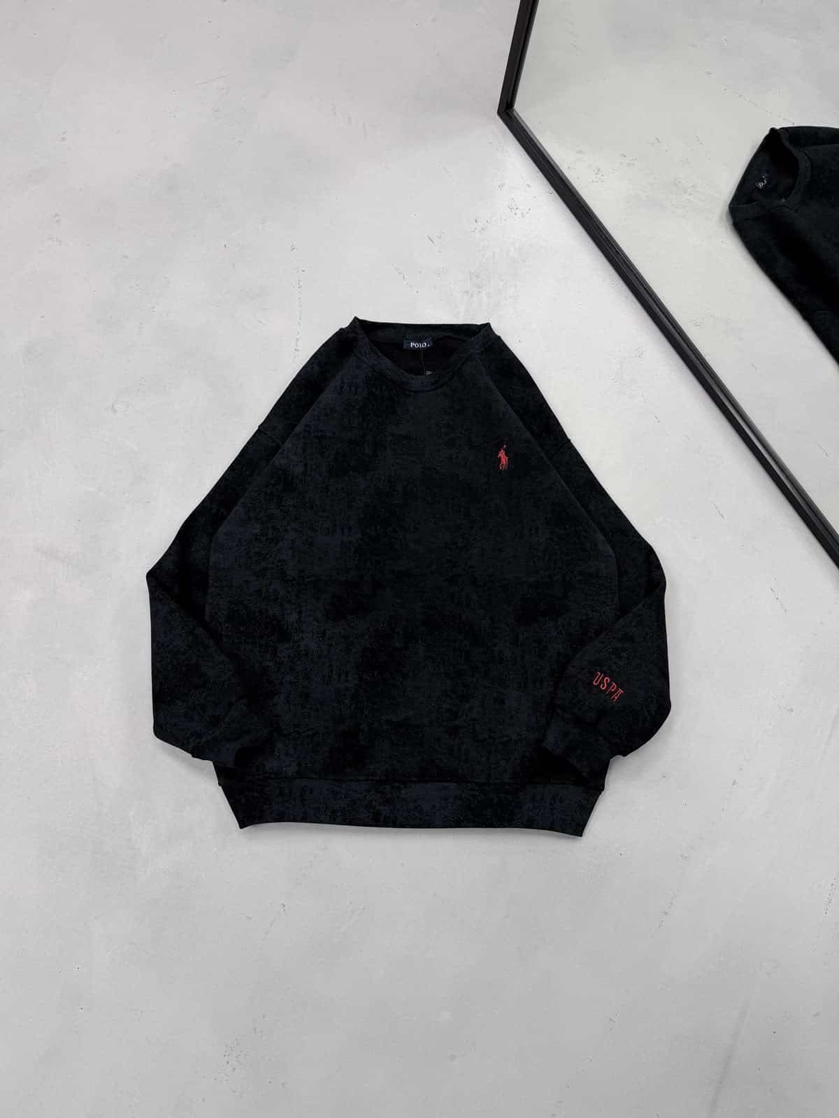 WhatsApp Image 2026-10-15 at 13.57.44 (3) RL Gögüs Nakış Detaylı Yıkamalı 3 İplik Sweatshirt – Siyah - Görsel 1