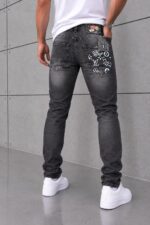LV Signature  Skinny Jeans Kot Pantolon (İndirimli Outlet Ürünü ) - Siyah - Görsel 2