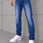 LV Signature  Skinny Jeans Kot Pantolon (İndirimli Outlet Ürünü ) - Koyu Mavi