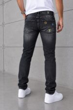 LV Signature  Skinny Jeans Kot Pantolon (İndirimli Outlet Ürünü ) - Siyah - Görsel 2