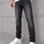 LV Nakışlı Signature  Skinny Jeans Kot Pantolon (İndirimli Outlet Ürünü ) - Siyah