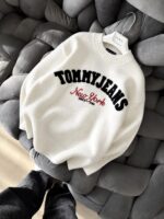 TM Nakış Detaylı Premium Triko Kazak - Ekru