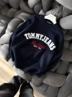 TM Nakış Detaylı Premium Triko Kazak - Lacivert