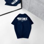4SFCULT. Sırt Kabartma Baskı Detaylı Bisiklet Yaka Tshirt - Lacivert