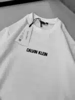 CK Sırt Kabartma Baskı Detaylı Bisiklet Yaka Tshirt - Beyaz - Görsel 4