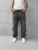 Premium İmzalı Seri Baggy Pantolon - Koyu Gri Kar Kimyasal Bıyık 2002 - Görsel 3
