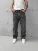 Premium İmzalı Seri Baggy Pantolon - Koyu Gri Kar Kimyasal Bıyık 2002 - Görsel 3