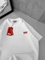 LVS Sırt Kabartma Baskı Detaylı Bisiklet Yaka Tshirt - Beyaz - Görsel 4