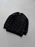 FourSF Flok Baskılı 3 İplik Sweatshirt – Siyah - Görsel 2