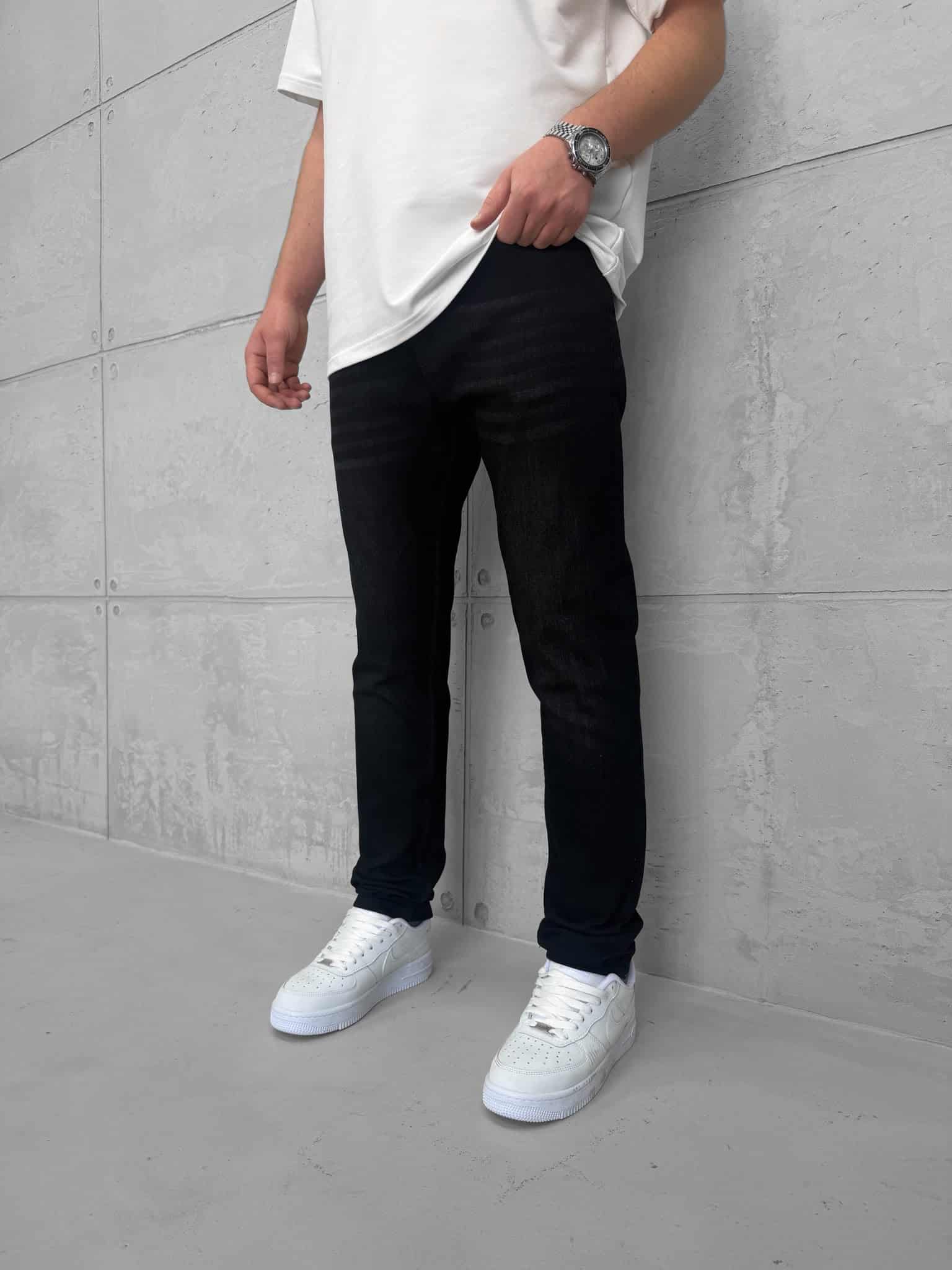 b0652885-5b72-4769-9470-f761c85ac8f5 Premium İmzalı Seri Slim Fit Pantolon - Taşlamalı Siyah - Görsel 1