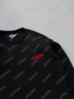 FourSF Flok Baskılı 3 İplik Sweatshirt – Siyah - Görsel 3