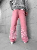 FourSF Arka Baskılı 3 İplik Baggy Eşofman - Pembe - Görsel 3