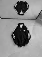 AD Üç İplik Yarım Fermuarlı Sweatshirt – Siyah